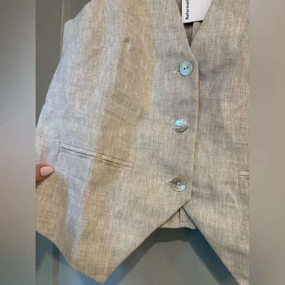 NWT Reformation Cienna Linen Vest XS - Picture 5 of 5